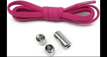 Elastische schoenveters - metalen sluiting - roze