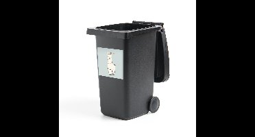 Container sticker Lama Illustraties - Lama met versiering Klikosticker - 40x40 cm - kliko sticker - weerbestendige containersticker