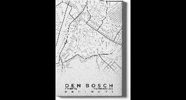 Walljar - Stadskaart Den Bosch Centrum - Muurdecoratie - Canvas schilderij