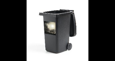 Container sticker Mist illustratie - Een illustratie van een bankje in de mist Klikosticker - 40x40 cm - kliko sticker - weerbestendige containersticker