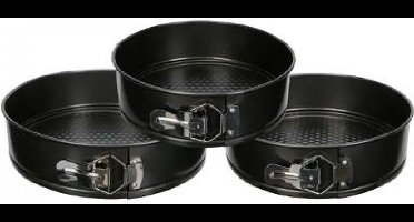 Springvorm Taartvorm Bakvorm Luxe Set - Ronde Ø 26,24,22cm - Secret De Gourmet -Metalen Bakblik Taartvorm & Cakevorm - Bak Vorm Voor Cake & Taarten - Met Anti-Aanbak Laag & Losse Bodem - Set Van 3 Stuks