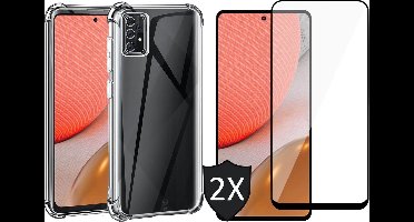 Hoesje geschikt voor Samsung Galaxy A72 - Shock Proof Case - Transparant - Met 2x Full Screenprotector