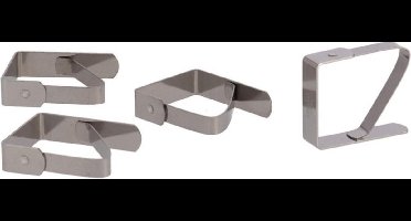 Tafelkleed klem - 4x - RVS - 5 x 4 cm - tafelzeil klemmen - Tafellaken klemmen voor binnen en buiten