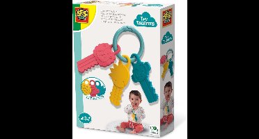SES Creative - Tiny Talents - Sensorisch speelgoed speelsleutels - Montessori - bijten, voelen, sabbelen, spelen - verschillende texturen - baby speelgoed