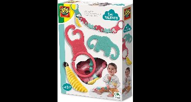 SES Tiny Talents - Monkey links - vrolijke speelschakels - aap - maak een mooie ketting - inclusief knisper banaan
