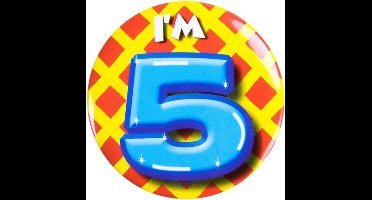 Verjaardags button I am 5