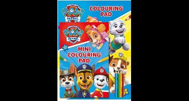 NICKOLODEON - paw patrol tekenset met 2 kleurboeken A4 en A5 formaat met potloden