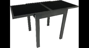 Balkon tafel - Bijzettafel - Aluminium-glas -65/130x65x75cm