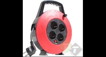 Stroomhaspel, 230 Volt, 10 meter, max. vermogen 2300 Watt