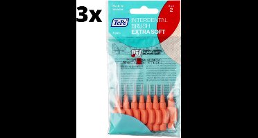 TePe Extra Soft Rood 0,50mm 3 x 8 stuks - Voordeelverpakking