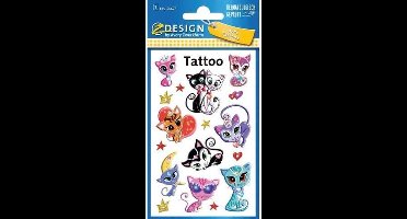 Avery Plaktattoo Z-design Katten Junior Roze/paars