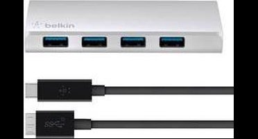 Belkin USB 3.0 HUB met USB-C naar USB 3.0 A Kabel - Zilver