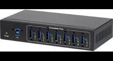 Renkforce RF-3513012 USB-hub 7 poorten USB-A USB 3.0 5 GBit/s Voor industriële toepassingen, Voor wandmontage Zwart