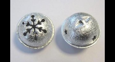 Kerst bel satijn zilver 40 milimeter 1 Stuks