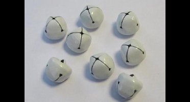 Kerst belletjes wit 15 milimeter 8 Stuks