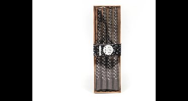 Gedraaide kaarsen Zwart 30 cm set van 4 - Twisted Candle – Twirl Candle -swirlkaarsen- Housevitamin