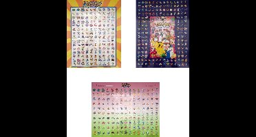 Pokemon Poster - Luxe Voordeelset - 3 Posters (50x40 cm) - Geplastificeerd - Kinderkamer - (Versie 6)