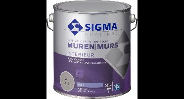 Sigma Muurverf - Muren en Plafonds - Grijs RAL 7032 - 2,5L - Voor binnen