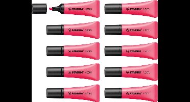 STABILO NEON - Markeerstift - Unieke Tube Vorm - Roze - Doos 10 Stuks