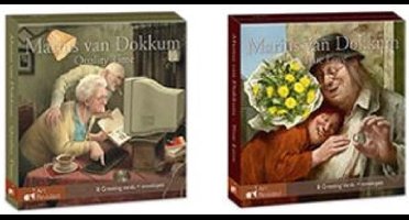 Marius van Dokkum. Set van 2 kaartenmapjes met dubbele wenskaarten Quality time - True love ( totaal 16 kaarten)
