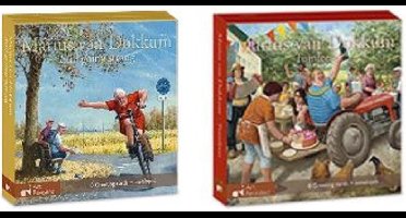 Marius van Dokkum. Set van 2 kaartenmapjes met dubbele wenskaarten Still going strong - Tuinfeest ( totaal 16 kaarten)