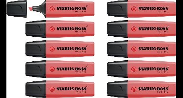 STABILO BOSS ORIGINAL - Markeerstift - Hoogste Kwaliteit - Rood - Doos 10 stuks
