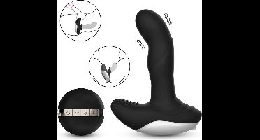 Power Escorts - Vibrator - Siliconen Massager - USB - Anaal - 7 Functie - Pulsator - Verwarming - Zwart