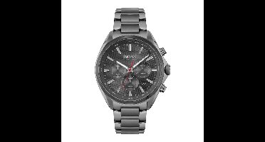 BOSS HB1513858 DISTINCT Heren Horloge - Chronograaf - Mineraalglas - Roestvrijstaal - Grijs - Ø 46 mm - Quartz - Vouw/Vlindersluiting - 5 ATM (douchen)