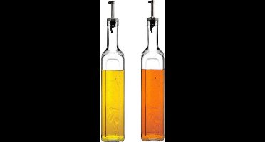 Pasabahce Zelfgemaakte azijn / olie karaf / dispenser set van 2 500ml inhoud 80229 glas