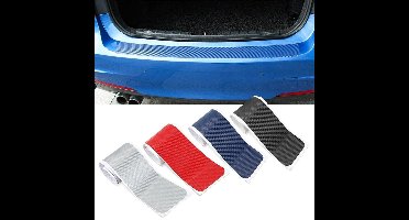 Rood Carbon Bumberbescherming Folie Kofferbak Bescherming Beschermlijst Achterbumper Auto Bescherm Strip beschermer Waterdicht Gratis Schraper Maat 90CM x 8,8CM Styling