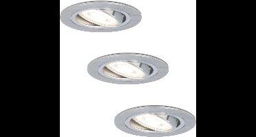 3x HOFTRONIC Chandler - Kantelbare inbouwspot - LED - Rond zaagmaat 75mm - RVS - Dimbaar - 5 Watt - 350 lumen - 230V - 6400K Daglicht wit - Verwisselbare GU10 - Plafondspots - Inbouwspot voor binnen - 2 jaar garantie
