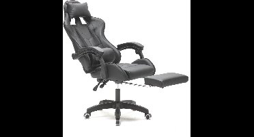 VDD Gaming - Game stoel - Gaming - Bureaustoel - Met Nekkussen & Verstelbaar Rugkussen - Met Voetsteun -Silicone Game Stoel - Draaistoel - Zwart