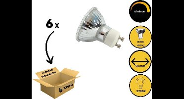 Proventa GU10 LED Lampjes dimbaar - 4W vervangt 50W - Warm wit licht - 6 Spotjes - Ledlamp