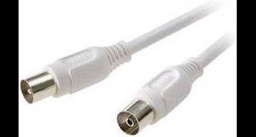 SpeaKa Professional Antenne Aansluitkabel [1x Antennestekker 75 Ω - 1x Antennebus 75 Ω] 10.00 m 90 dB Afgeschermd Wit