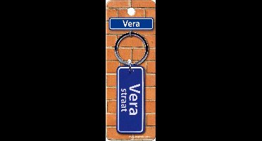 Paper Dreams Sleutelhanger Straatnaam: Vera 9 X 3 Cm Blauw