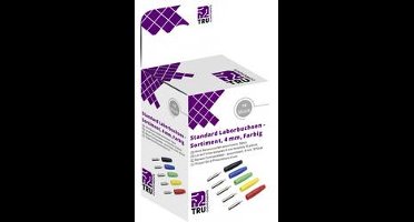 TRU COMPONENTS Assortiment laboratoriumconnectoren Koppeling, recht Zwart, Rood, Blauw, Geel, Groen 10 onderdelen