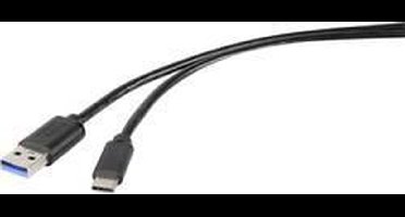 Renkforce RF-4536472 USB-kabel USB 3.2 Gen1 USB-A stekker, USB-C stekker 0.30 m Zwart