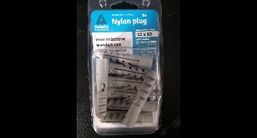 Deltafix nylon plug grijs 12 x 60 mm 8 st.