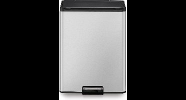EKO - Essential Recycler pedaalemmer 20+20 liter - Stainless steel - mat RVS - Prullenbak