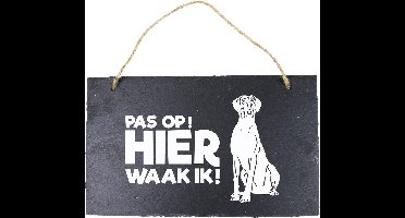 Paper Dreams Waakbord Deense Dog 15 X 25 Cm Leisteen Zwart
