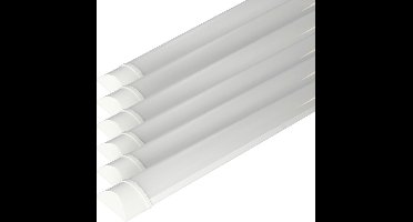 6x HOFTRONIC - LED Batten 60cm - 20W 2400 Lumen - 6400K Daglicht wit - LED TL Armatuur - Voor werkplaats, schuur en als onderbouwverlichting - Incl. montageklemmen & quick connector - 5 jaar garantie