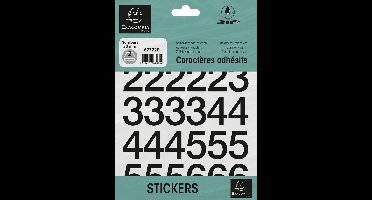 Exacompta 10x Etui met zelfklevende zwarte cijfers 0-9 30 mm - Zwart - 67372E