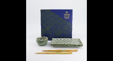 Tokyo Design Studio Vert Sauge Sushi Cadeauset Mermade 6 delig 22x13x2cm & 8,5x3,4cm