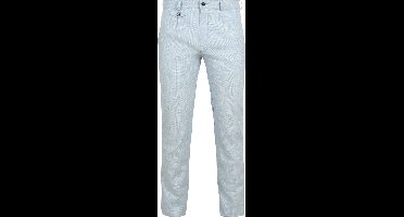 Suitable Chino broek Pico Pleat Cotton Linen Glencheck Lichtblauw - Maat 52 - Heren - Mannen broeken