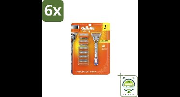 Gillette - Fusion5 – Houder + 6 Mesjes - Voordeelverpakking - 6 stuks - Scheermesjes - Glad scheeren