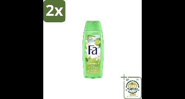 Fa – Douchegel – Caribbean Lemon – 250 ml - Voordeelverpakking - 2 stuks - Tropische geur - Frisse douchegel