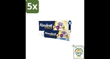 5 x Fixodent Kleefpasta Ultimate Fresh 40 gr - Grootverpakking - Kleefpasta Kunstgebit - Kunstgebit Fixatie - Voedselresten Voorkomen - Frisse Muntsmaak - Precisiepunt Mondstuk