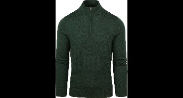 Suitable Merino Half Zip Trui Donkergroen - Maat M - Heren - Quarter zip - Schipperstrui met rits - Volwassen mannen