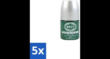 Brut – Deodorant Roll-On – Original – Glas – 50 ml - Bulkverpakking - 5 stuks