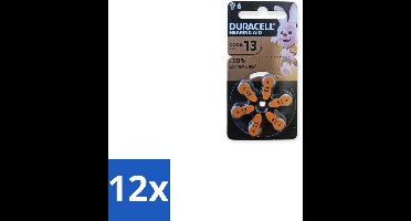 Duracell Gehoorapparaat Batterijen 13 6 stuks per verpakking - Voordeelverpakking - 12 stuks